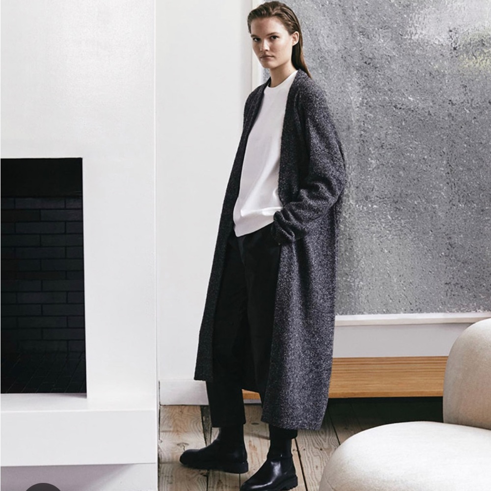 Massimo Dutti Black Knit Duster Cardigan $120